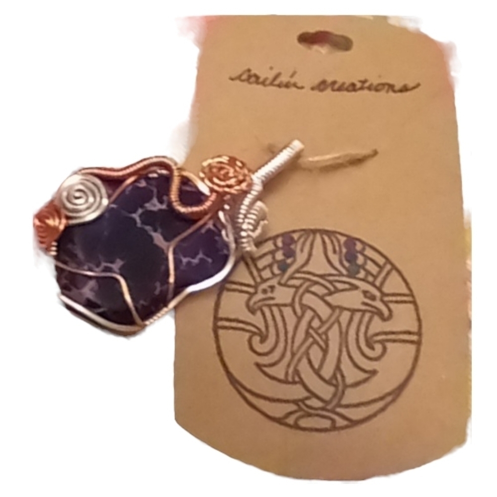 Authentic Jasper Artist Made Copper & Silver Wire Wrapped "Nurture & Balanc…